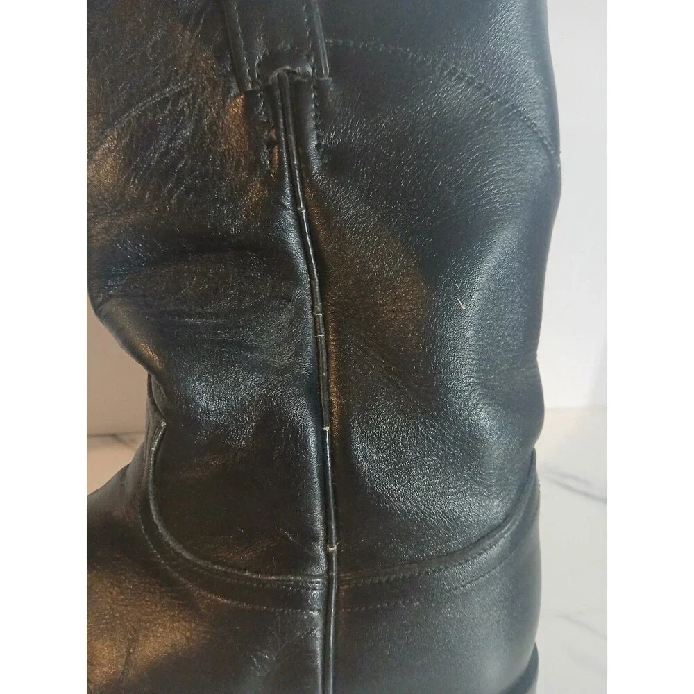 Justin 3703L  Cora Women's Classic Ropers Leather Cowboy Boots Black Size 7C